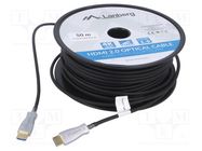 Cable; HDMI 2.0; HDMI plug,both sides; PVC; Len: 50m; black LANBERG