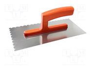 Notch trowel; L: 270mm; W: 130mm; stainless steel SOLID TOOLS