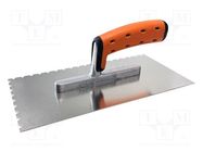 Notch trowel; L: 270mm; W: 130mm; stainless steel SOLID TOOLS