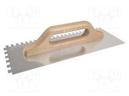 Notch trowel; L: 280mm; W: 130mm; stainless steel SOLID TOOLS