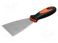 Putty knife; 80mm; stainless steel; Handle material: 2K SOLID TOOLS