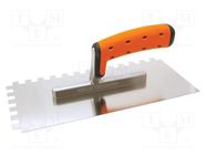 Notch trowel; L: 270mm; W: 130mm; stainless steel SOLID TOOLS