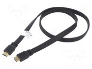 Cable; HDMI plug,both sides; PVC; 1m; black; HDMI 2.0; 28AWG LANBERG