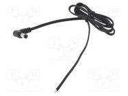 Cable; 2x0.5mm2; DC 5,5/2,1 plug; angled; black-gray,black; 1m POS