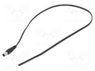 Cable; 2x0.5mm2; DC 5,5/2,1 plug; straight; black-gray,black POS