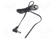 Cable; 2x0.5mm2; DC 5,5/2,5 plug; angled; black-gray,black; 1.5m POS