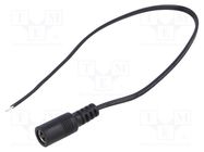 Cable; 2x0.5mm2; DC 5,5/2,5 socket; straight; black-grey,black POS