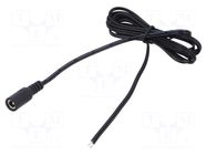 Cable; 2x0.5mm2; DC 5,5/2,5 socket; straight; black-grey,black POS