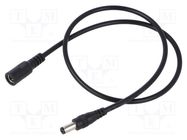 Cable; 2x0.5mm2; DC 5,5/2,5 plug,DC 5,5/2,5 socket; straight POS