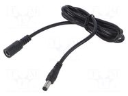 Cable; 2x0.5mm2; DC 5,5/2,5 plug,DC 5,5/2,5 socket; straight POS