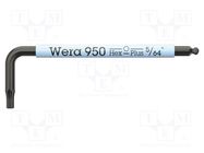 Wrench; Hex Plus key; HEX 5/64"; Overall len: 50mm WERA