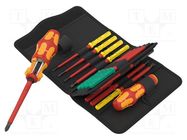 Kit: screwdrivers; insulated; 1kVAC; case; 17pcs. WERA