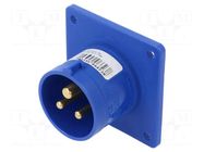 Connector: AC supply; socket; male; 16A; 230VAC; IEC 60309; IP44 PCE