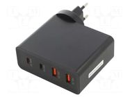 Power supply: switching; mains,plug-in; 5VDC,; 5A; 120W; GaN QOLTEC
