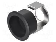 Button holder; 16mm; Ø16mm; black; Face dim: Ø19mm EAO