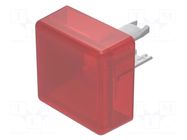 Actuator lens; 18; red; plastic; 13.8x13.8mm EAO