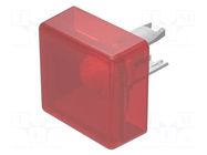 Actuator lens; 18; red; plastic; 13.8x13.8mm EAO