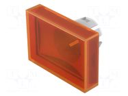 Actuator lens; 16mm; 51; orange; plastic; Face dim: 15.3x21.5mm EAO
