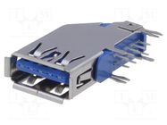 Connector: USB A; socket; THT; side,angled 90°; USB 3.0 ADAM TECH