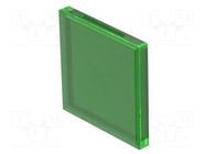 Actuator lens; 16mm; 92; green; plastic; Face dim: 13.2x13.2mm EAO