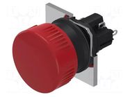 Switch: push-button; 16mm; Stabl.pos: 1; NC + NO; red; none; IP65; 51 EAO