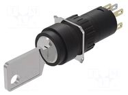 Switch: rotary with key; 16mm; Stabl.pos: 2; NC + NO; 51; Pos: 2 EAO