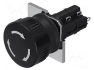 Switch: push-button; 16mm; Stabl.pos: 2; NC x2 + NO x2; black; none EAO