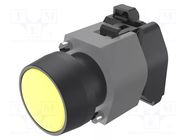 Switch: push-button; 22mm; Stabl.pos: 1; yellow; IP65; flat; OptoHiT EAO