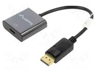 Adapter; DisplayPort plug,HDMI socket; Full HD 1080p; 0.1m; ABS LANBERG
