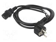 Cable; CEE 7/7 (E/F) plug angled,IEC C13 female; PVC; Len: 1.8m LANBERG