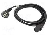 Cable; CEE 7/7 (E/F) plug angled,IEC C13 female; PVC; Len: 3m LANBERG