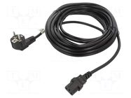 Cable; CEE 7/7 (E/F) plug angled,IEC C13 female; PVC; Len: 10m LANBERG