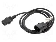 Cable; IEC C13 female,IEC C14 male; PVC; Len: 1.8m; black LANBERG