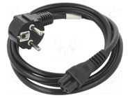 Cable; CEE 7/7 (E/F) plug angled,IEC C5 female; PVC; Len: 1.8m LANBERG