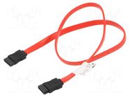 Cable: SATA; SATA plug,both sides; 0.5m; red; Core: Cu; 26AWG LANBERG