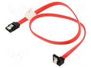 Cable: SATA; SATA plug,SATA plug angled; 0.5m; red; Core: Cu; 26AWG LANBERG