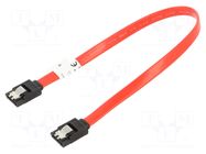 Cable: SATA; SATA plug,both sides; 0.3m; with metal latches; red LANBERG
