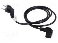 Cable; CEE 7/7 (E/F) plug angled,IEC C13 female 90°; PVC; black LANBERG