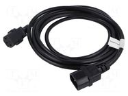 Cable; IEC C13 female,IEC C14 male; PVC; Len: 1.8m; black LANBERG