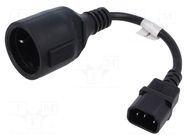 Cable; CEE 7/5 (E) socket,IEC C14 male; PVC; Len: 200mm; Schuko LANBERG