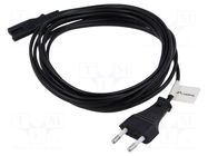 Cable; CEE 7/16 (C) plug,IEC C7 female; PVC; Len: 3m; black LANBERG