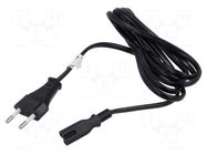 Cable; CEE 7/16 (C) plug,IEC C7 female; PVC; Len: 1.8m; black LANBERG