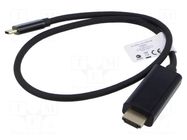 Adapter; USB 3.2; HDMI plug,USB C plug; gold-plated; 0.5m; black LANBERG