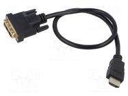 Cable; DVI-D (18+1) plug,HDMI plug; 0.5m; black; single link LANBERG