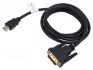 Cable; dual link; DVI-D (24+1) plug,HDMI plug; 1.8m; black; 28AWG LANBERG