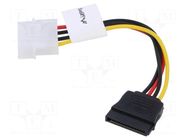 Cable: mains SATA; Molex male,SATA 15pin female; 0.15m LANBERG