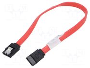 Cable: SATA; SATA plug,both sides; 0.3m; with metal latches; red LANBERG