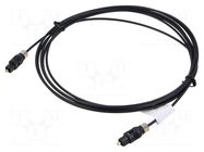 Cable; Toslink plug,both sides; 3m; black LANBERG