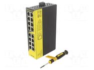 Switch Ethernet; unmanaged; Number of ports: 16; 5÷30VDC; RJ45; SW BRAINBOXES