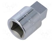 Socket; square,socket spanner; 13.5mm; 1/2" KING TONY